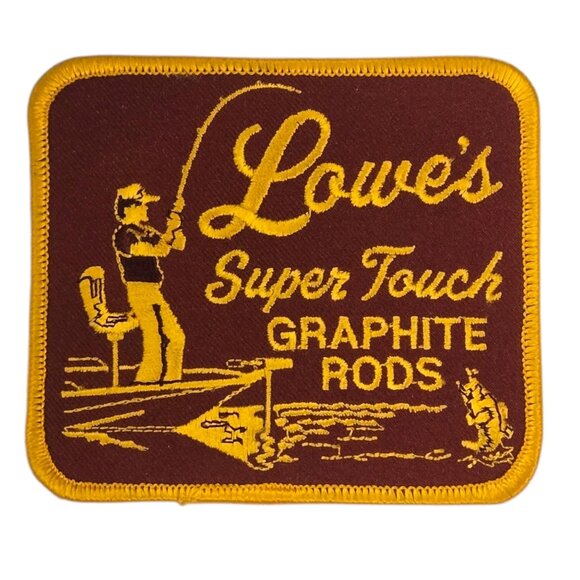 Lowes Super Touch Graphite Rods Patch Vintage Fishing Fisherman Retro - Picture 1 of 7